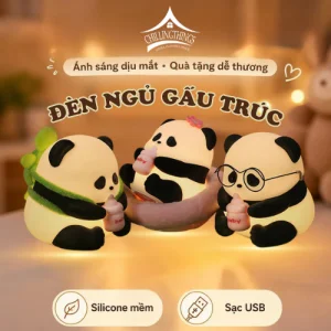 đèn ngủ silicon gấu trúc