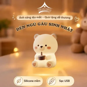 đèn ngủ silicon gấu sinh nhật
